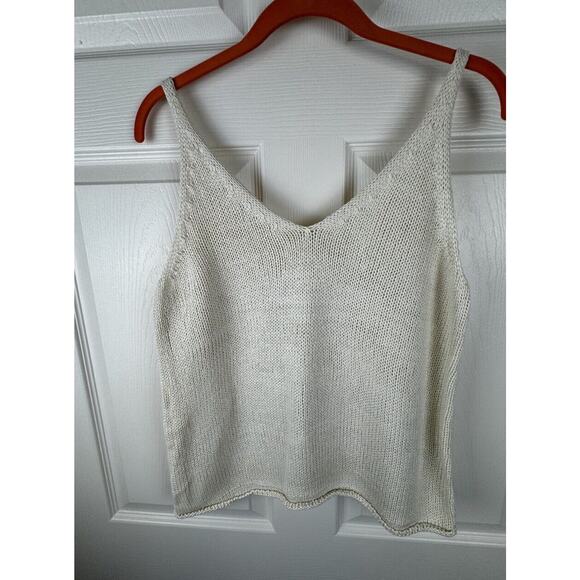 H&M Knit V-Neck Top, Sleeveless, Ivory, Sz: S, 50-19 - Picture 13 of 13